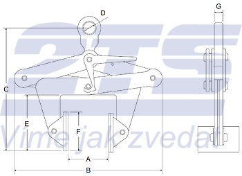 Svěrací na zvedání bloků CBKN 3t, 350-500mm - 2