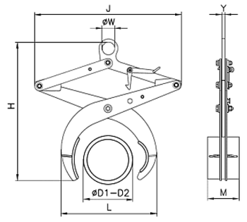 Svěrací kleště UKT 2500kg, 100-350 mm - 2