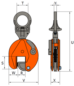 Vertikální svěrka SVUW 7,5t, 50-100mm - 3