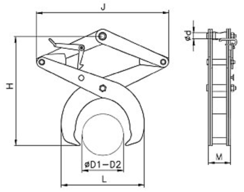 Svěrací kleště na kruhové profily SKR 500kg, 500mm - 3